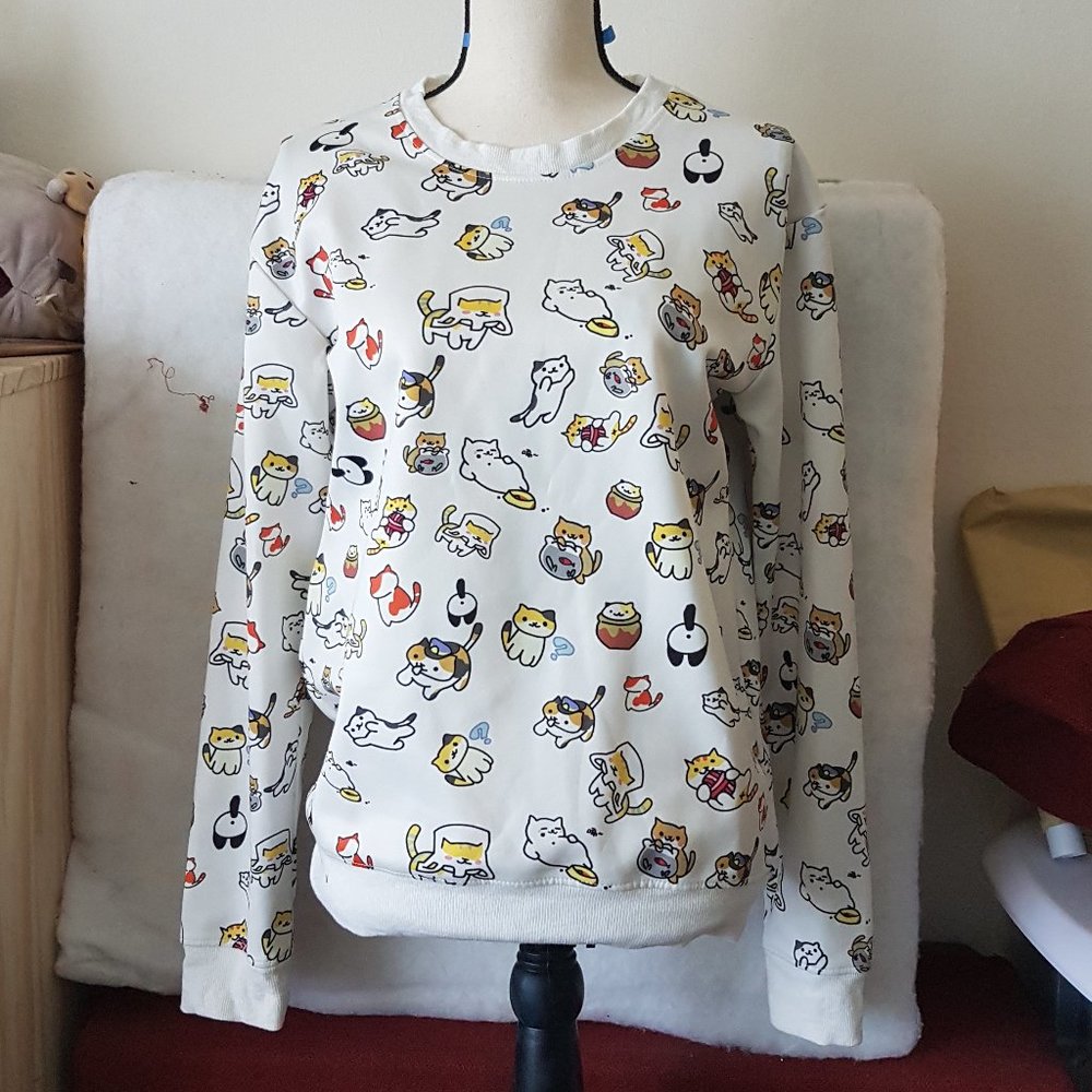 Neko Atsume Cats All Over Pattern Sweatshirt